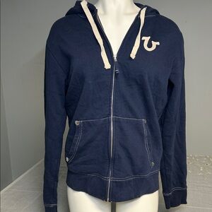 True Religion World Tour Navy zipper Hoodie Jacket / sweatshirt